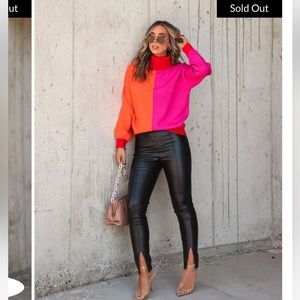 NWT JESSY KNIT TURTLENECK COLORBLOCK PULLOVER SWEATER